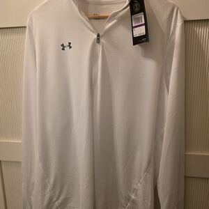 Under Armour White Half-Zip Performance Pullover